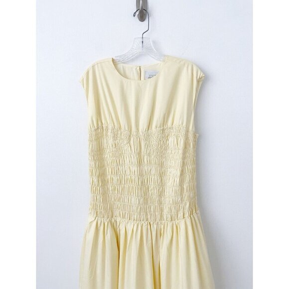 NWT Anthropologie Mare Mare Sleeveless Smocked Dress XL Yellow Maxi Vacation - Picture 5 of 8